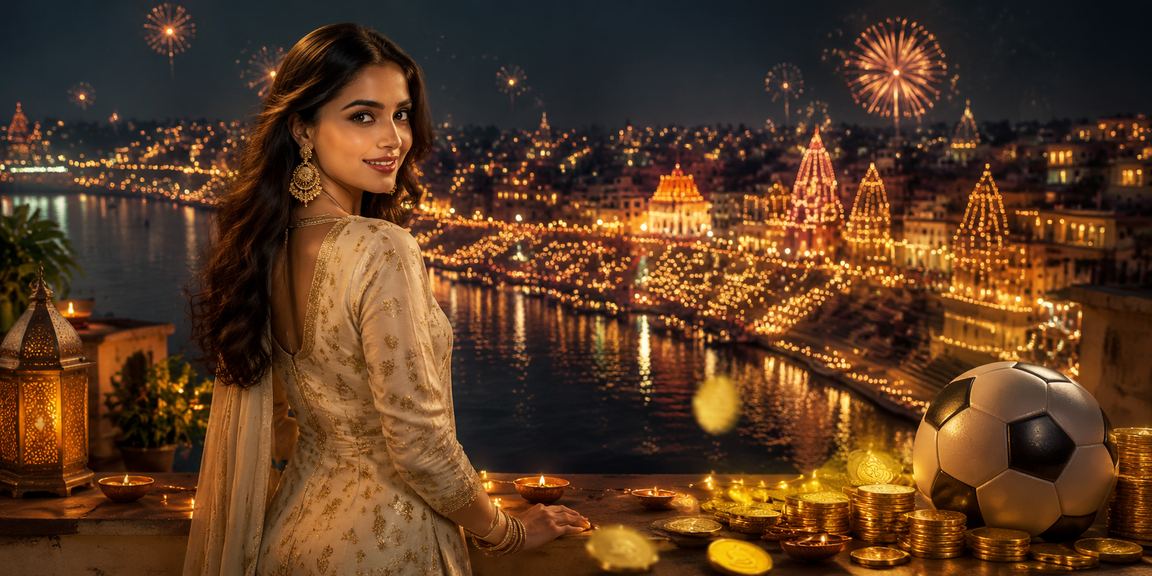 Indian football fan enjoying mobile betting in casual kurti